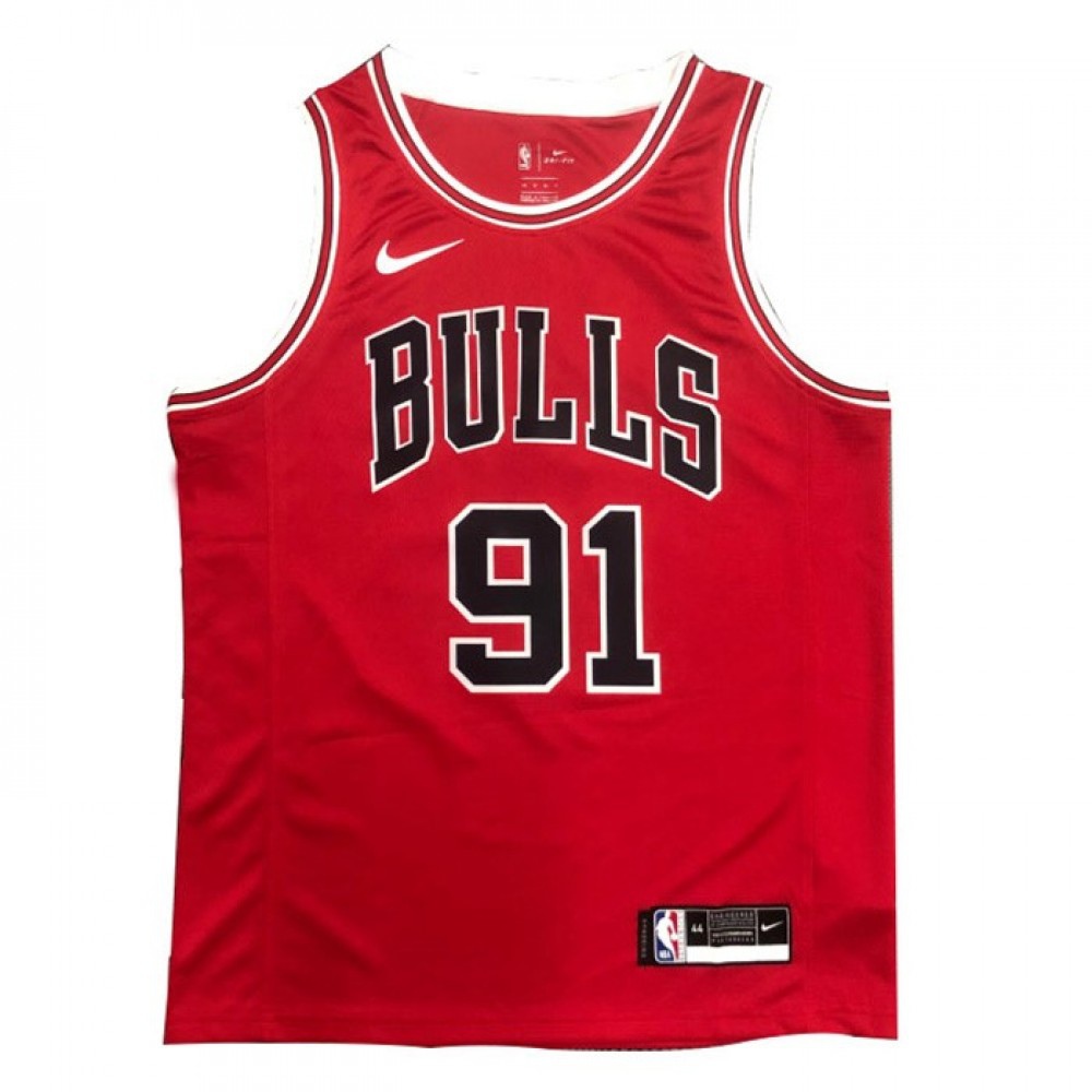 Men's Chicago Bulls Dennis Rodman #91 Red Swingman Jersey - Icon Edition-Pro Kit Vault | Brand New 26/27 Sports Jerseys